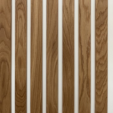 Дизайнерские реечные панели Hedonism wood  дуб  (белая основа),  2550х385 мм