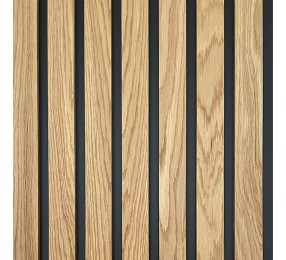 Дизайнерские реечные панели Hedonism wood  дуб  (черная основа),  2550х385 мм