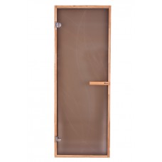 Дверь PREMIO, стекло матовая бронза с рисунком, коробка ДУБ