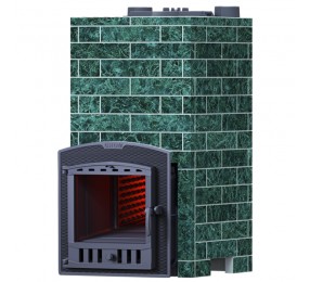 Чугунная печь для бани Техно Лит Гром 40 (П2) с облицовкой Классика (Змеевик кирпич)