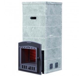 Чугунная печь для бани Техно Лит Гром 50 (П2) с облицовкой Русский пар (Талькохлорит)