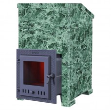Чугунная печь для бани Техно Лит Гроза 18 (М) с облицовкой Президент (Змеевик)
