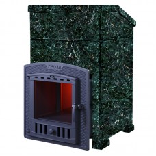 Чугунная печь для бани Техно Лит Гроза 24 (П2) с облицовкой Президент (Пироксенит)