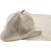 Подарочный набор «Натюрель» №6, 100% лён: коврик и шапка