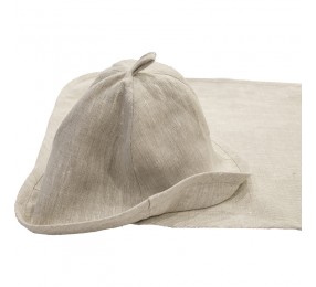 Подарочный набор «Натюрель» №6, 100% лён: коврик и шапка
