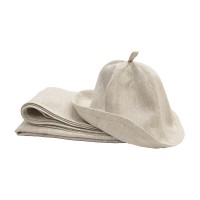 Подарочный набор «Натюрель» №4, 100% лён: полотенце и шапка