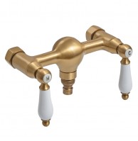 Двухвентильный кран для бани Premio с керамическими ручками (бронзовый)