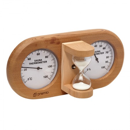 Термогигрометр PREMIO с песочными часами (кедр канадский), арт. AP-032BW-02