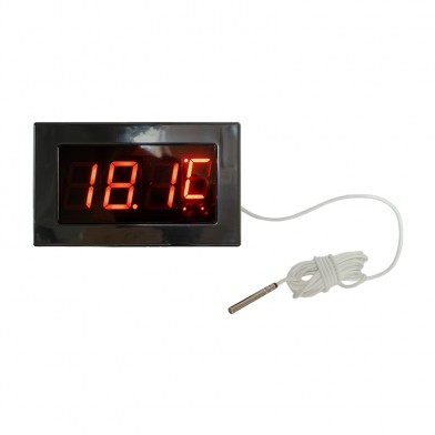 Термометр PREMIO выносной электронный, прямоугольный, пластик, черный