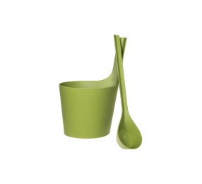 Набор для сауны Rento: ведро с прямой ручкой и черпак "мох" (зеленый), арт. 251414