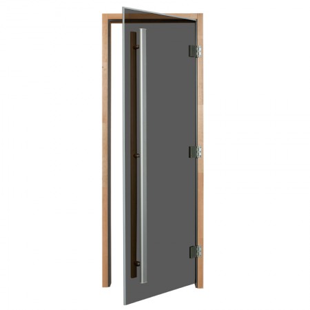 Дверь для сауны и бани Статус 60G 700х1900, стекло серое, коробка ОЛЬХА
