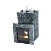 Дровяная печь Изистим (EASYSTEAM) Сочи в облицовке Пироксенит