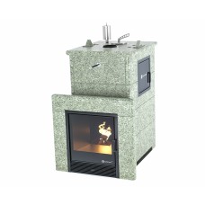 Дровяная печь Изистим (EASYSTEAM) Сочи M2 в облицовке Жадеит