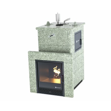 Дровяная печь Изистим (EASYSTEAM) Сочи M2 в облицовке Жадеит