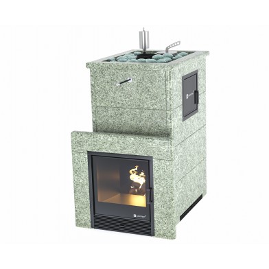 Дровяная печь Изистим (EASYSTEAM) Геленджик М2 в облицовке Жадеит