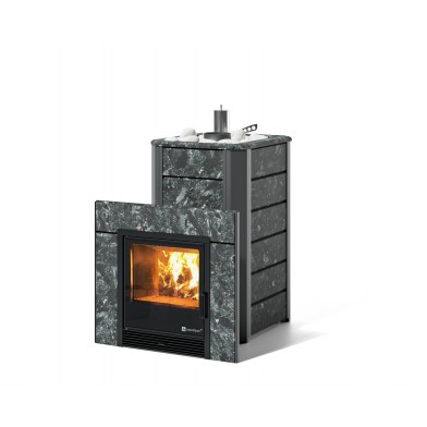 Дровяная печь Изистим (EASYSTEAM) Ялта в облицовке Пироксенит