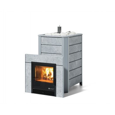 Дровяная печь Изистим (EASYSTEAM) Ялта 35 в облицовке Талькохлорит