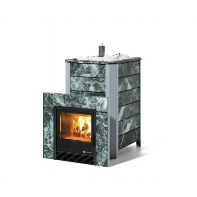 Дровяная печь Изистим (EASYSTEAM) Ялта 35 в облицовке Змеевик