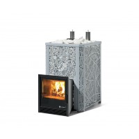 Дровяная печь Изистим (EASYSTEAM) Ялта 35 К в облицовке «Модерн серый»