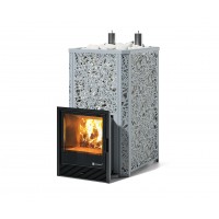 Дровяная печь Изистим (EASYSTEAM) Ялта 40 К в облицовке «Хохлома серый»