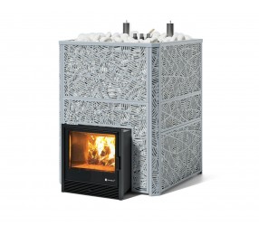 Дровяная печь Изистим (EASYSTEAM) Ялта 80 К в облицовке «Модерн серый»
