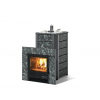 Дровяная печь Изистим (EASYSTEAM) Ялта 15 К в облицовке Пироксенит