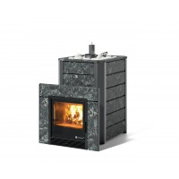 Дровяная печь Изистим (EASYSTEAM) Ялта 25 К в облицовке Пироксенит