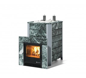 Дровяная печь Изистим (EASYSTEAM) Ялта 35 К в облицовке Змеевик