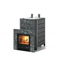 Дровяная печь Изистим (EASYSTEAM) Ялта 35 К в облицовке Пироксенит