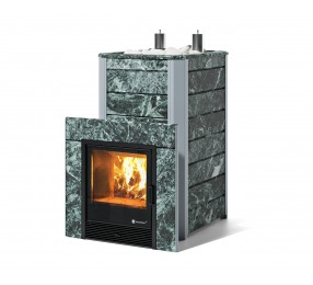 Дровяная печь Изистим (EASYSTEAM) Ялта 40 К в облицовке Змеевик