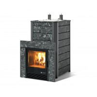 Дровяная печь Изистим (EASYSTEAM) Ялта 40 К в облицовке Пироксенит