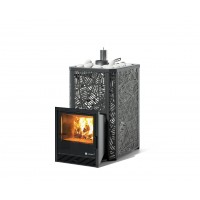 Дровяная печь Изистим (EASYSTEAM) Ялта 15 К в облицовке «Модерн черный»
