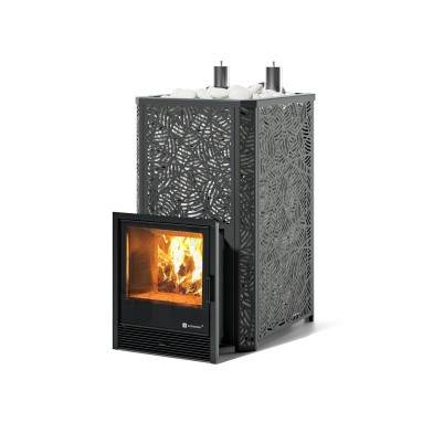 Дровяная печь Изистим (EASYSTEAM) Ялта 40 К в облицовке «Модерн черный»