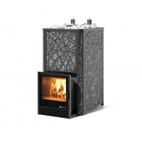 Дровяная печь Изистим (EASYSTEAM) Ялта 50 К в облицовке «Модерн черный»