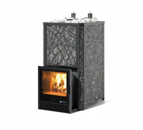 Дровяная печь Изистим (EASYSTEAM) Ялта 50 К в облицовке «Модерн черный»