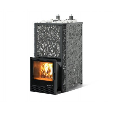 Дровяная печь Изистим (EASYSTEAM) Ялта 50 К в облицовке «Модерн черный»