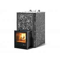 Дровяная печь Изистим (EASYSTEAM) Ялта 60 К в облицовке «Хохлома черный»