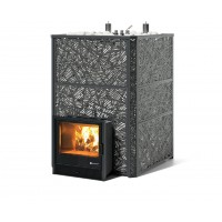 Дровяная печь Изистим (EASYSTEAM) Ялта 100 К в облицовке «Модерн черный»
