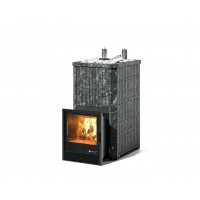Дровяная печь Изистим (EASYSTEAM) Сочи К в облицовке Пироксенит в наборном кожухе