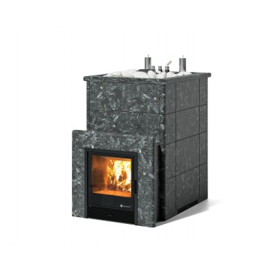 Дровяная печь Изистим (EASYSTEAM) Домна 45 К в облицовке Пироксенит