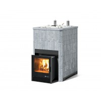 Дровяная печь Изистим (EASYSTEAM) Домна 45 К в облицовке Талькохлорит в наборном кожухе