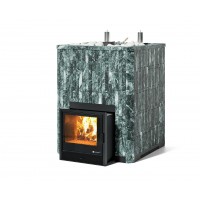 Дровяная печь Изистим (EASYSTEAM) Домна 60 К в облицовке Змеевик в наборном кожухе