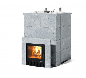 Дровяная печь Изистим (EASYSTEAM) Домна 80 К в облицовке Талькохлорит