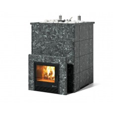 Дровяная печь Изистим (EASYSTEAM) Домна 80 К в облицовке Пироксенит