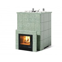 Дровяная печь Изистим (EASYSTEAM) Домна 80 К в облицовке Жадеит