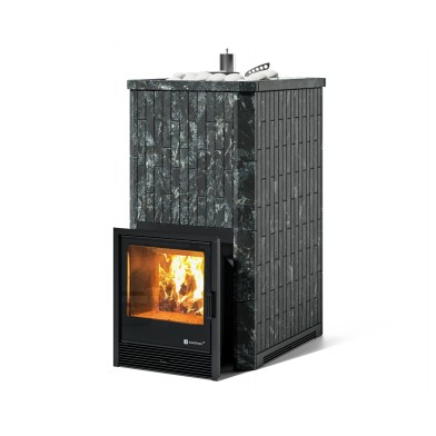 Дровяная печь Изистим (EASYSTEAM) Южная 35 в облицовке Пироксенит