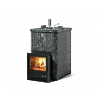 Дровяная печь Изистим (EASYSTEAM) Анапа в облицовке Пироксенит в наборном кожухе