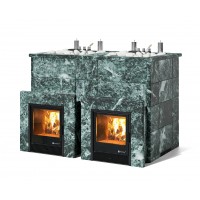 Дровяная печь Изистим (EASYSTEAM) Домна 90 К ТВИН в облицовке Змеевик