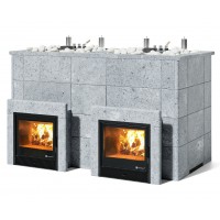 Дровяная печь Изистим (EASYSTEAM) Домна 120 К ТВИН в облицовке Талькохлорит