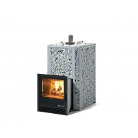 Дровяная печь Изистим (EASYSTEAM) Ялта 25 в облицовке «Хохлома серый»